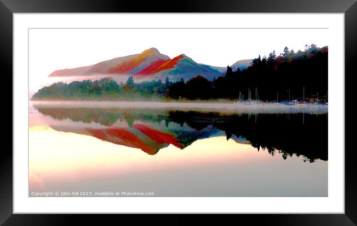 Dawn's Magic on Derwentwater Framed Mounted Print by john hill