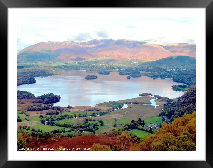 Majestic View of Derwent Water Framed Mounted Print by john hill