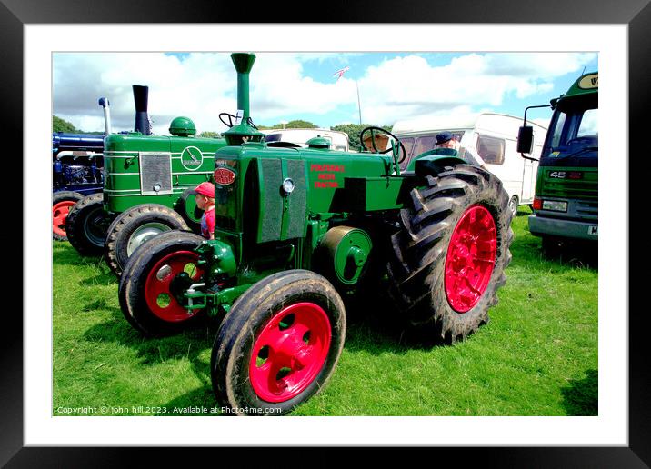 Powerful Vintage Tractor at Cromford Steam Rally Framed Mounted Print by john hill