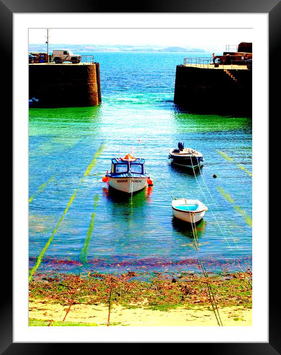 Serene Entrance to Mousehole Harbour Framed Mounted Print by john hill