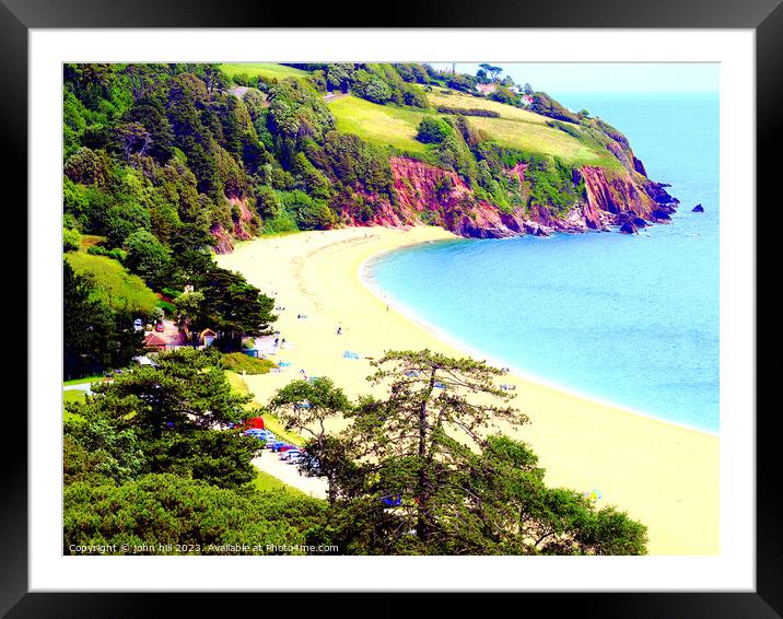 Serene Blackpool Sands of South Devon Framed Mounted Print by john hill