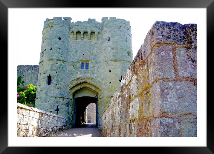 The Imposing Entrance to Carisbrooke Castle Framed Mounted Print by john hill
