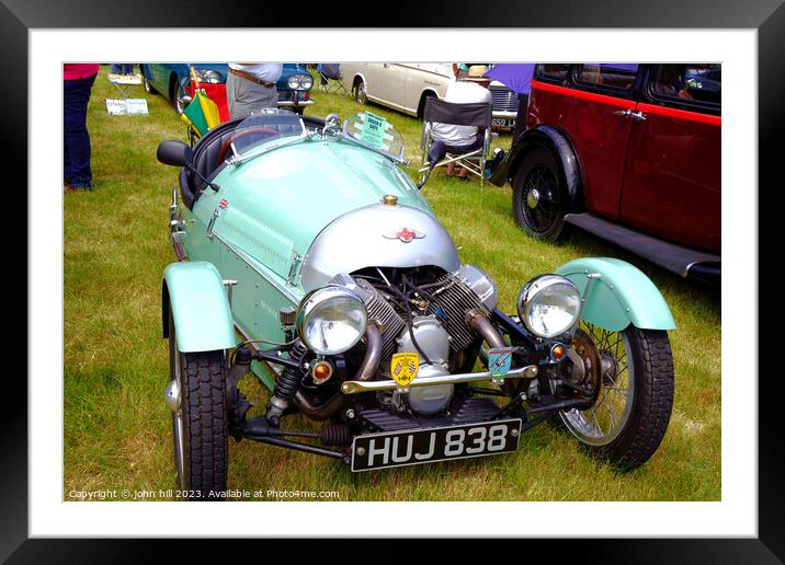 "Vintage Charm: A Rare Morgan Three Wheeler" Framed Mounted Print by john hill