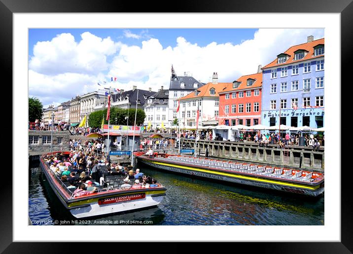 Serene Voyage, Nyhavn Canal, Denmark Framed Mounted Print by john hill
