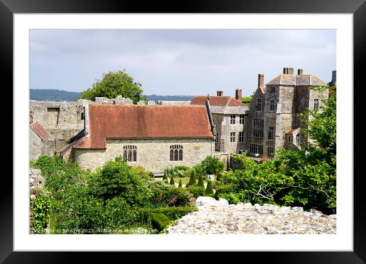 Carisbrooke castle, Isle fo Wight Framed Mounted Print by john hill