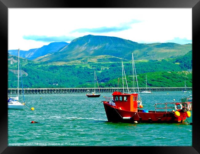 Cadair Idris from Barmouth, Wales. Framed Print by john hill