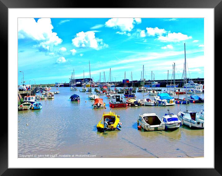 Colourful Summer at Bridlington Harbour Framed Mounted Print by john hill