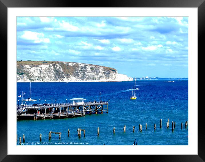 Echoes of Time: Swanage's Historic & Modern Piers Framed Mounted Print by john hill