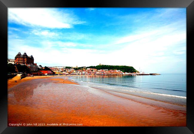 Charming Scarborough's Low Tide Moment Framed Print by john hill