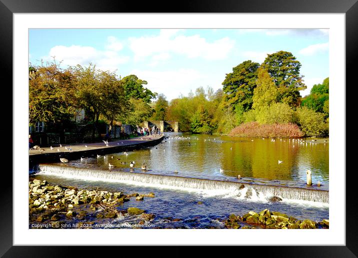 Bakewell's Historic Bridge: An Autumnal Reveal Framed Mounted Print by john hill