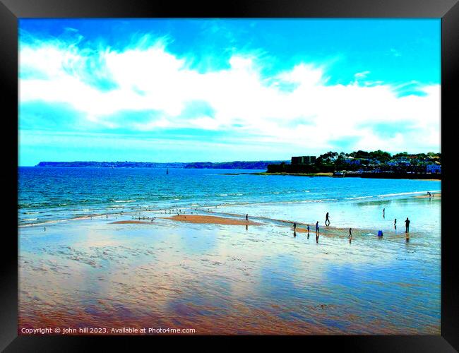 Tranquil Paignton Beach at Low Tide Framed Print by john hill