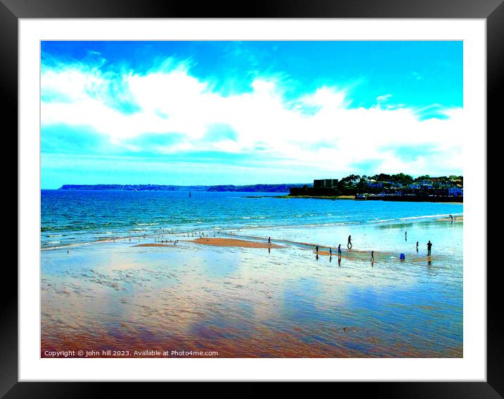 Tranquil Paignton Beach at Low Tide Framed Mounted Print by john hill