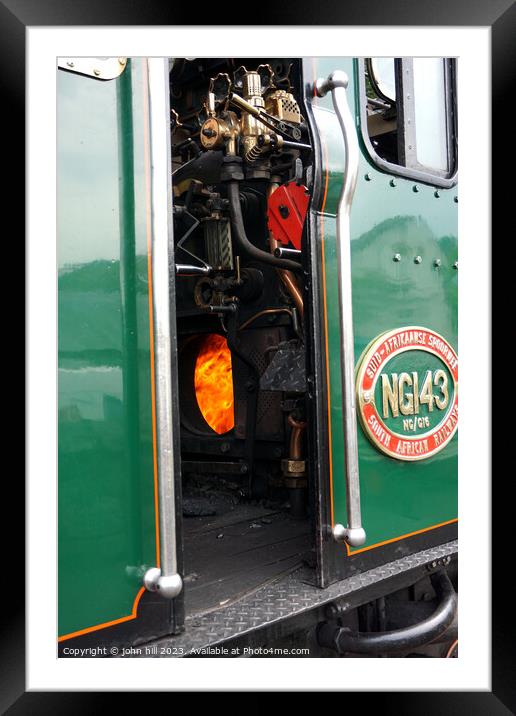 Footplate of NG143 steam engine. Framed Mounted Print by john hill