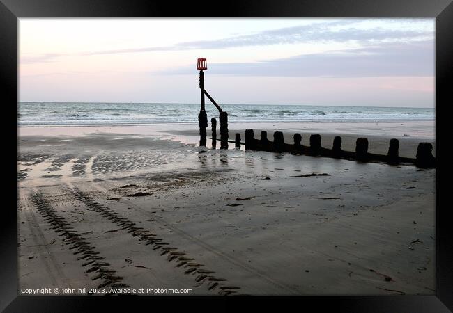 Dawn's Embrace: Shanklin Beach Awakening Framed Print by john hill