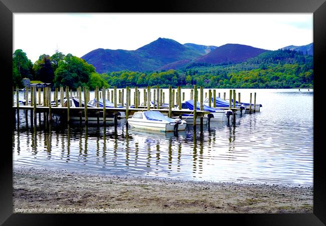 Lake District's Tranquil Derwentwater Jetty Framed Print by john hill