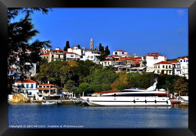 Skiathos town, Skiathos, Greece. Framed Print by john hill