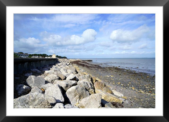 Sea defences at Spring Vale, Isle of Wight. Framed Mounted Print by john hill