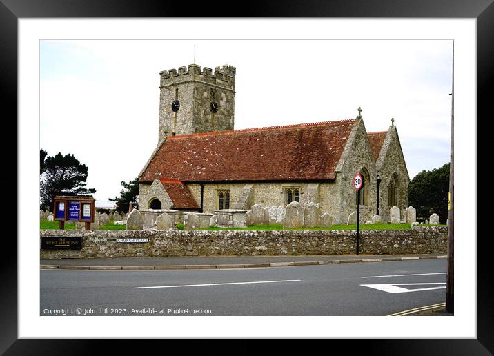 Chale Church, Chale, Isle of Wight Framed Mounted Print by john hill