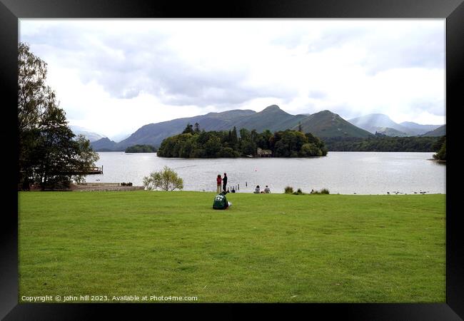 Derwentwater from Keswick, Lake district Framed Print by john hill