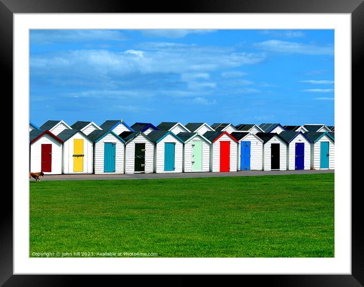 Beach huts, Paignton, Devon. Framed Mounted Print by john hill