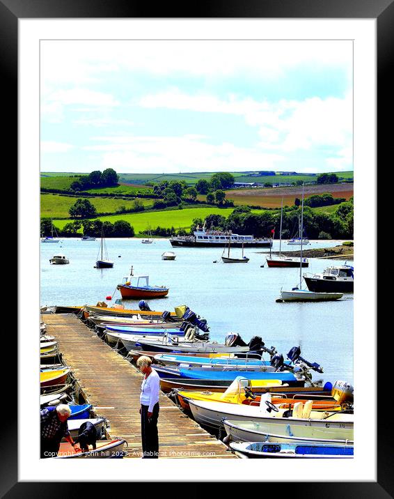 Boating on the river Dart Framed Mounted Print by john hill