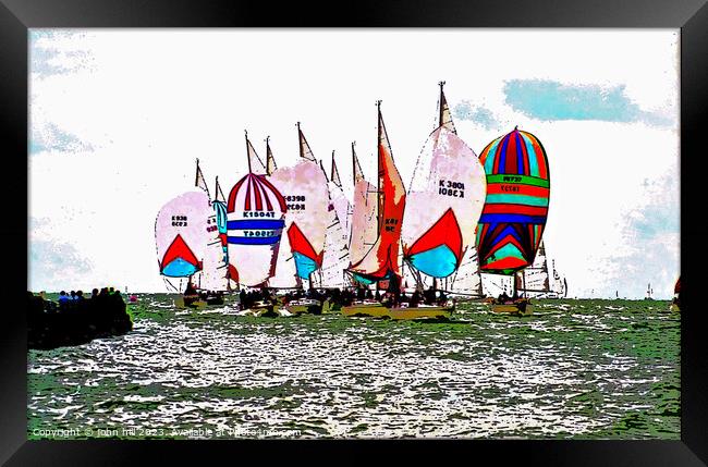 Racing Spinnakers (watercolor effect ) Framed Print by john hill