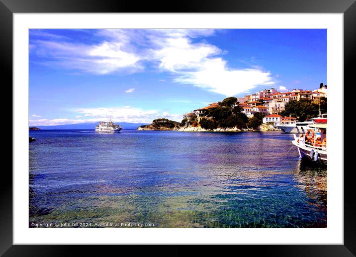 Old port at Skiathos Town, Greece. Framed Mounted Print by john hill