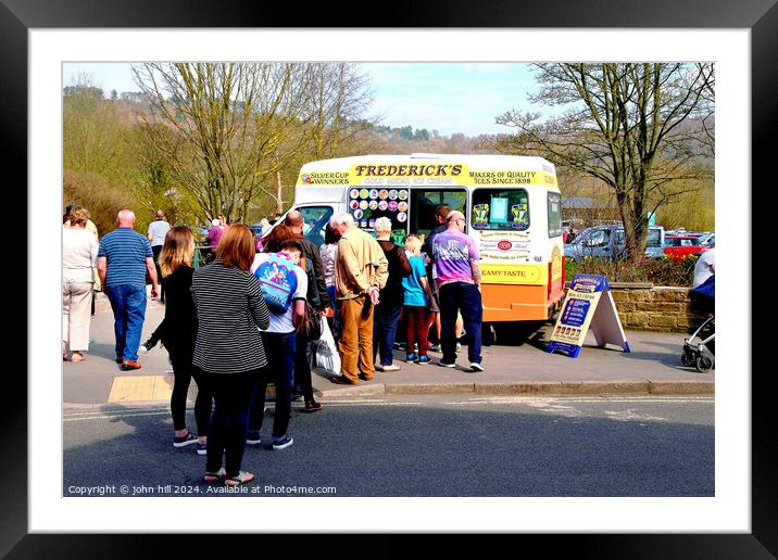 Queueing for ice cream. Framed Mounted Print by john hill