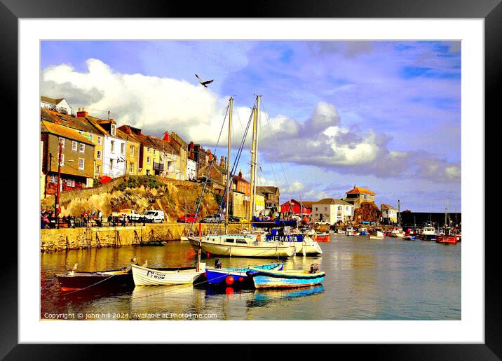 Mevagissey harbour Cornwall Framed Mounted Print by john hill