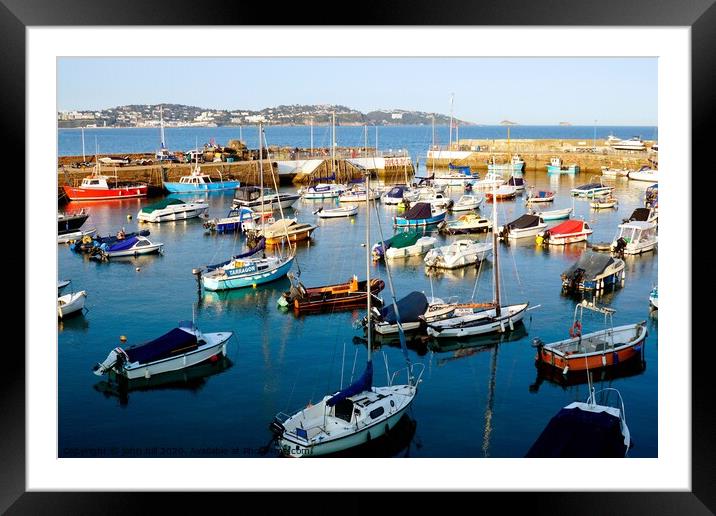 Evening view of Paignton harbour and Torbay. Framed Mounted Print by john hill