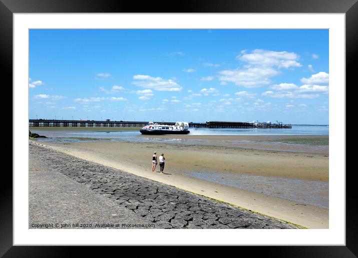 Hovercraft arriving at Ryde on the Isle of Wight, Framed Mounted Print by john hill