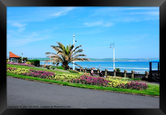Greenhill gardens on the seafront at Weymouth in Dorset.  Framed Print by john hill