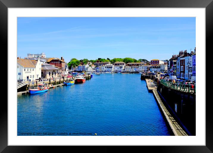River Way looking towards the sea at Weymouth in Dorset. Framed Mounted Print by john hill