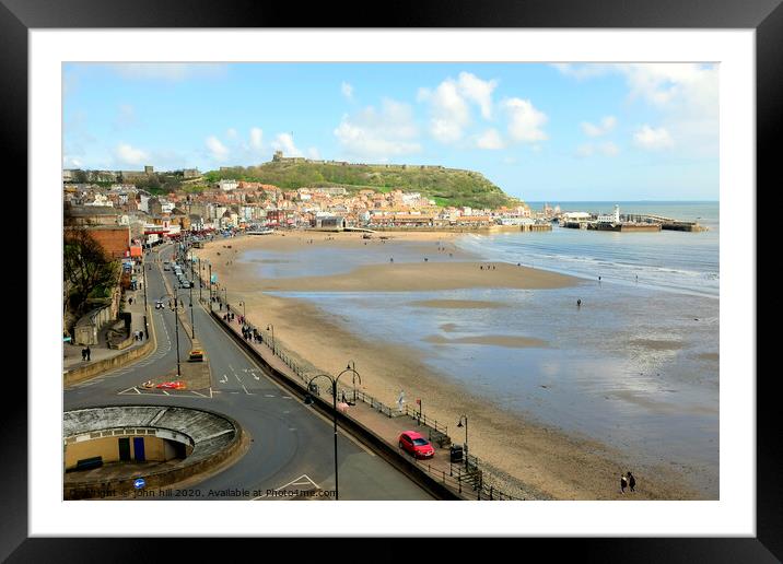 Scarborough South sands at Low tide in April. Framed Mounted Print by john hill