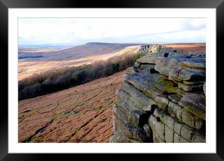 Stanage Edge in Derbyshire. Framed Mounted Print by john hill