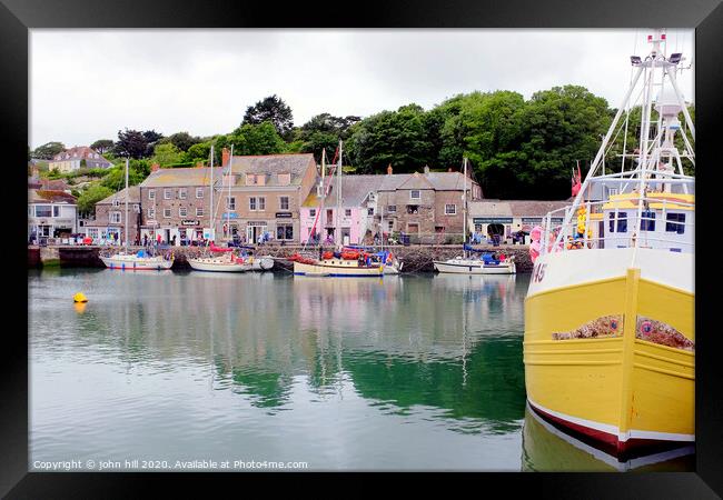 The harbour at Padstow in Cornwall. Framed Print by john hill