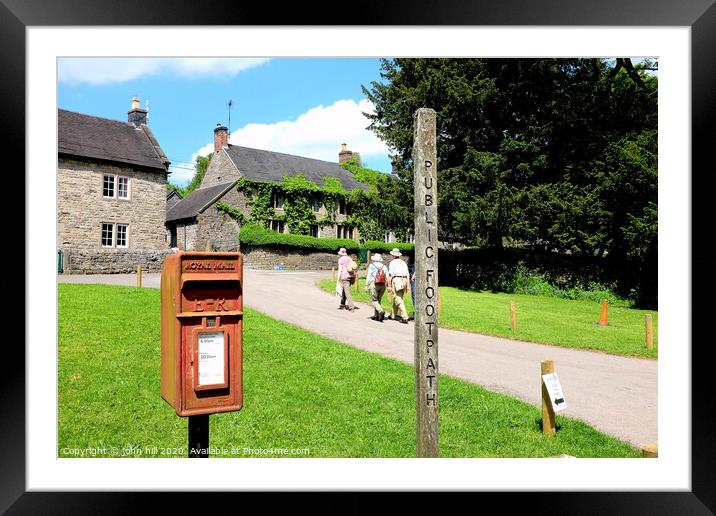 Public footpath through Tissington village in Derbyshire Framed Mounted Print by john hill