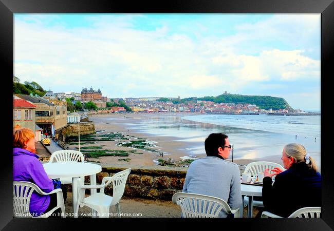 Scarborough bay at low tide from the clock cafe at Scarborough in Yorkshire. Framed Print by john hill