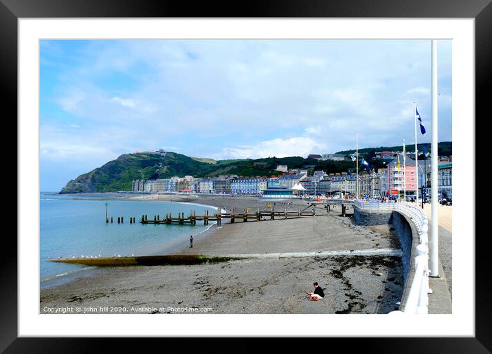 Tha Seafront at Aberystwyth in Wales. Framed Mounted Print by john hill