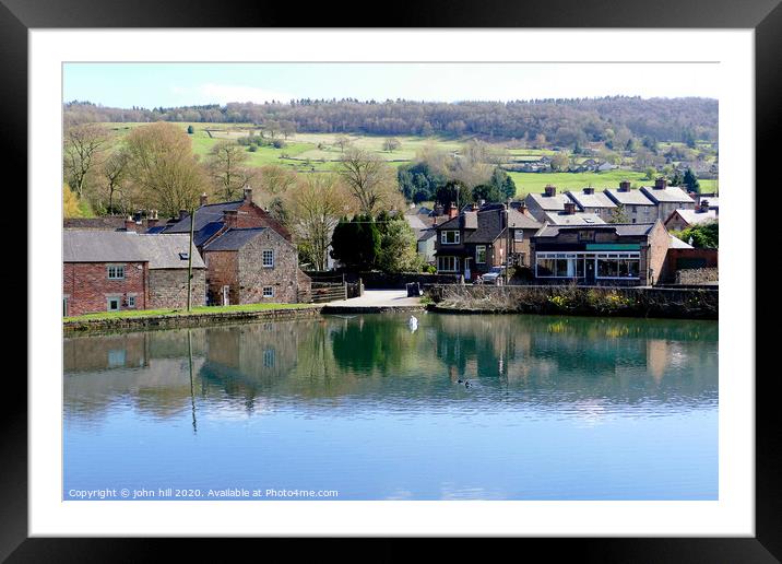 Village mill pond at Cromford in Derbyshire. Framed Mounted Print by john hill