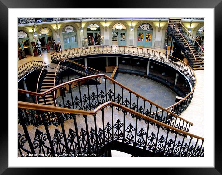 Stairs in the Corn Exchange at Leeds in Yorkshire. Framed Mounted Print by john hill