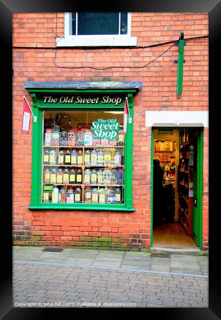 A small the Old Sweet Shop at Southwell in Nottinghamshire. Framed Print by john hill