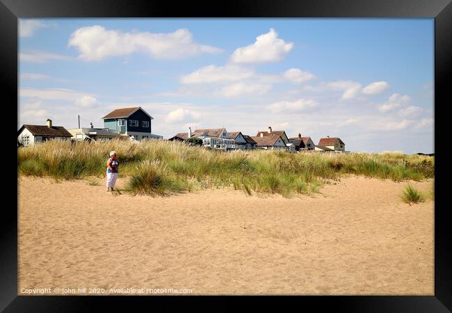 The beach and property at Anderby Creek in Lincolnshire. Framed Print by john hill