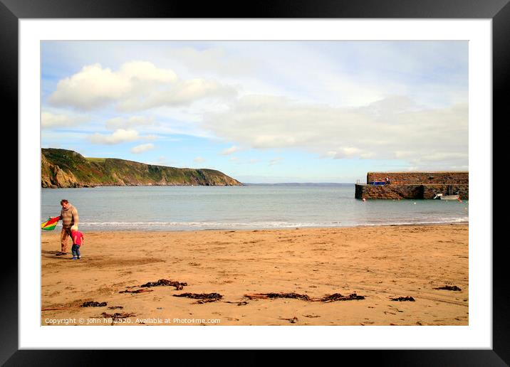 Looking out towards the sea at Gorran Haven in Cornwall. Framed Mounted Print by john hill