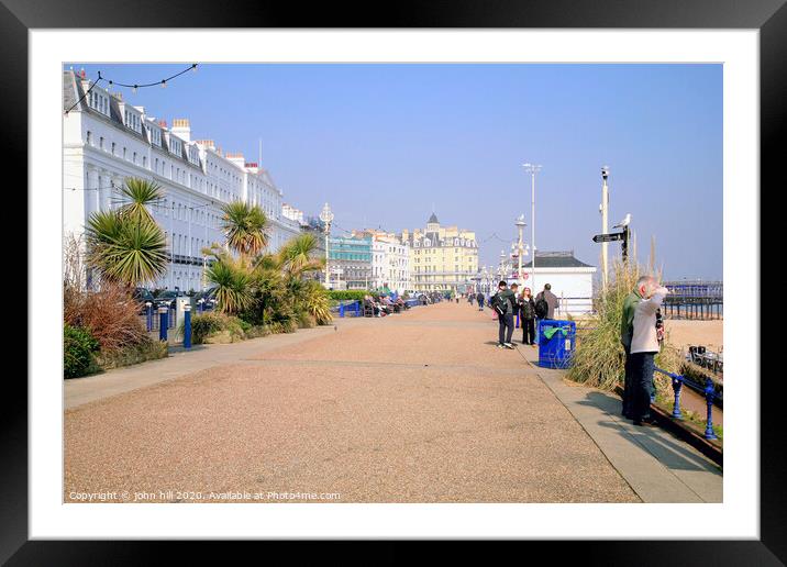 The promenade at Eastbourne in Sussex. Framed Mounted Print by john hill