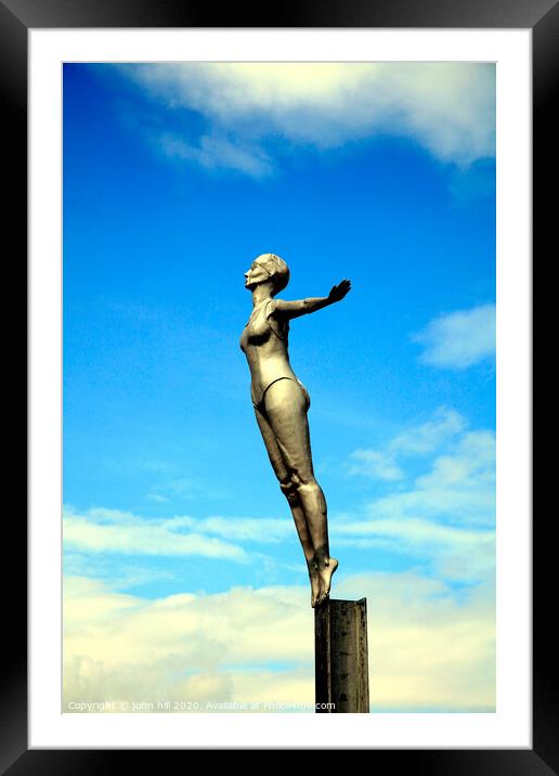 The Scarborough Belle statue at Scarborough in Yorkshire. Framed Mounted Print by john hill
