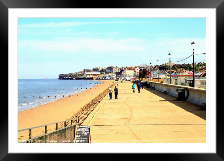 The promenade looking towards the town of Hunstanton in Norfolk. Framed Mounted Print by john hill
