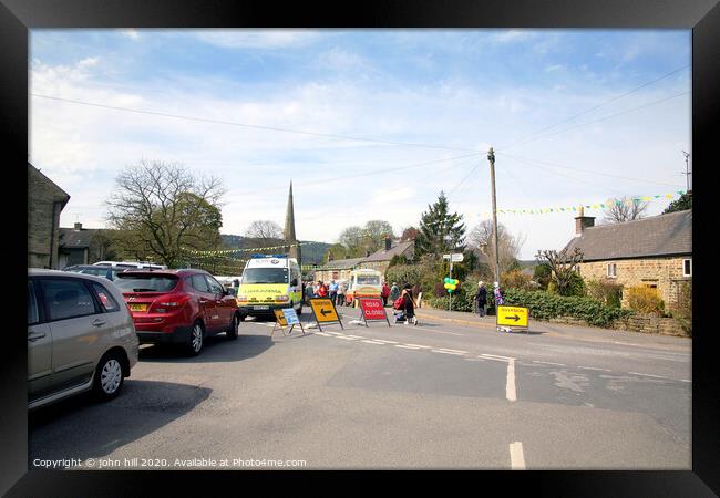 Village Carnival road closure. Framed Print by john hill