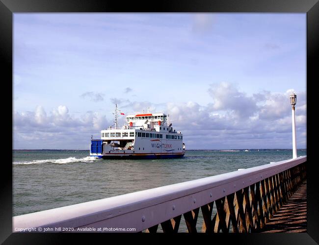 Ferry leaving Yarmouth on the Isle of Wight. Framed Print by john hill