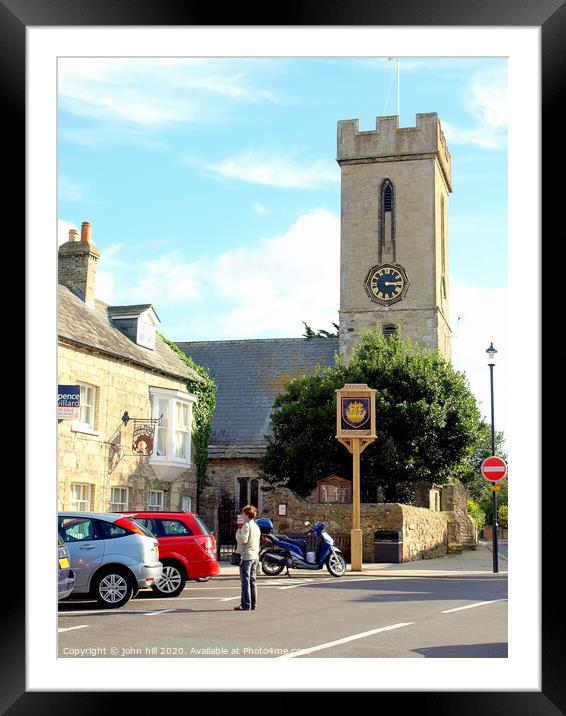 The quaint village church at Yarmouth on the Isle of Wight. Framed Mounted Print by john hill